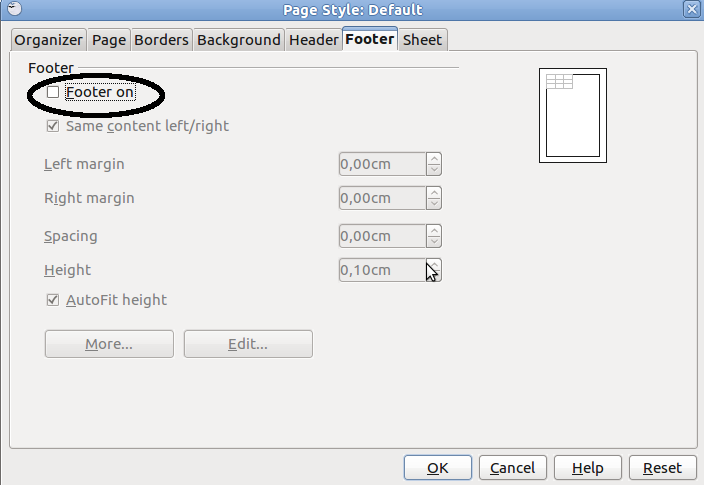 Cara Membuang text "Sheet" dan "Page" pada Footer dan Header Openoffice Calc-2
